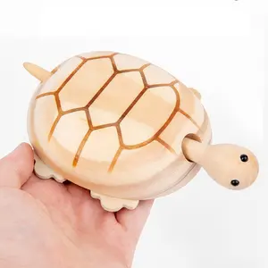 Educational Toys And Children'S Entertainment Products Handmade Model Craft Wood Carved Turtle