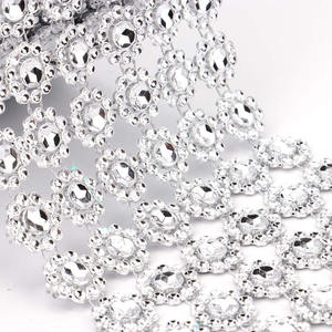 Pita Jala Berlian Imitasi Plastik Bentuk Bunga Perak untuk Dekorasi - Product Image 4