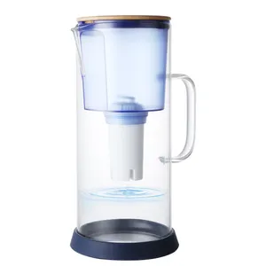 Jarra de vidro para beber água, purificador de água com filtro de água alcalina, fornecedor da China, com alça de 3,5L