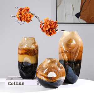 Modern Minimalist Luxury Creative Glass <b>Vase</b> Desktop Vintage <b>Vase</b> Decoration <b>Set</b> - Product Image 2