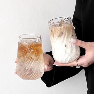 新しいサイクロン不規則なテクスチャ耐熱カップ氷河アイスアメリカンラテ水オートミールミルクグラス - Product Image 4