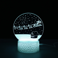 Lampe de bureau LED 3D personnalisée en acrylique à effet d'illusion pour chambre d'enfant, style moderne, recharge USB, veilleuse de Noël pour base de table