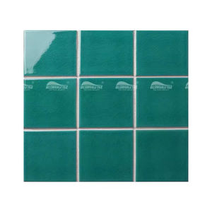 עיצוב מודרני קרח סדק חלק קרמיקה פסיפס רצפת אריחים אריח זכוכית מרובעת ירוק - Product Image 4