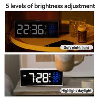 Horloge de Table Multifonction à Affichage LED, Réveil de Table Numérique avec Température et Hygromètre
