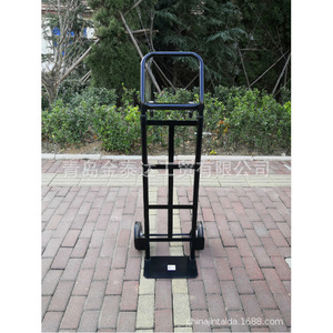 Carretilla Plegable de Cuatro Ruedas de Acero Desmontable, Carro de Carga Industrial con Recubrimiento de Polvo Negro - Product Image 1