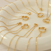 Accessoires quotidiens de base grands et petits ensembles de pendentifs à nœud d'amour infini maman et moi collier sans ternissement en acier inoxydable cadeau