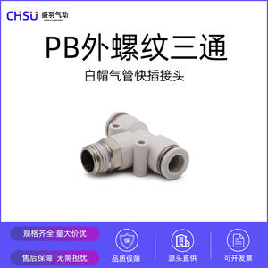 Raccord pneumatique en laiton nickelé blanc PB10-04, raccord en T positif fileté 8 mm pour compresseur d'air, raccord rapide, neuf - Product Image 5