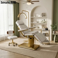 Nouveau design de lit de beauté électrique à 3 moteurs, lit pour extensions de cils, lit de salon de beauté, lit de tatouage, lit facial, lit de massage réglable, lits pour extensions de cils