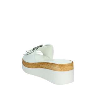 รองเท้าแตะส้นเตารีดสีขาว Cinzia Soft Donna Ciabatta Con Zeppa - Product Image 1