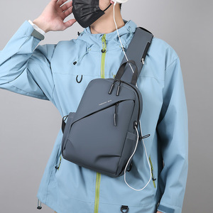 Men's Chest Bag Large Capacity Wear Resistant Outdoor Cycling Crossbody Bag Solid Color Multi Functional Everyday Use - Product Image 4