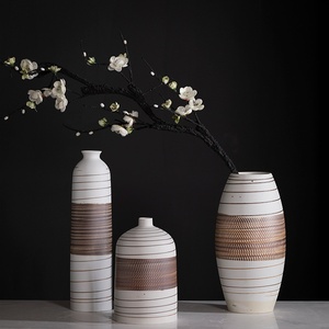 Vase en céramique de style chinois moderne Jingdezhen pour <span class=keywords><strong>la</strong></span> maison et l'hôtel, arrangements floraux, décorations de fleurs séchées, vintage, nostalgique, rustique - Product Image 3