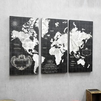 Rongcywind — sculpture sur bois Vintage, carte du monde, image d'art murale, modèles pour décoration de la maison