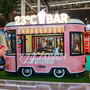 4 Wheel Electric Food Truck Mobile Snack Cart Stainless Steel Mobile Bar <b>Beer</b> Juice Concession Food Truck - Product Image 4