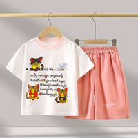 Ensemble Coton Manches Courtes Fille Prix de Gros – T-shirt et Short Élégant et Ample pour Bébé Fille – Tenue d'Été Vêtements Enfants