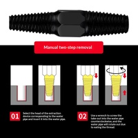 Extracteur de vis cassées industriel à double tête 1/2" 3/4" en acier au carbone, outil manuel pour le retrait de robinets et tuyaux, modèle pour vis dénudées