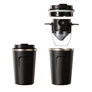 Égouttoir à café avec filtre, support réutilisable, tasse, filtre à café Portable, panier à entonnoirs, en acier inoxydable 304