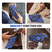 Étui magnétique avec béquille pour iPhone 16 Plus, accessoires de téléphone pour support de voiture compatible iPhone 17 16 15 14 13 Pro
