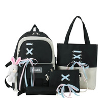 Sac à dos scolaire en gros, ensemble de quatre pièces, léger, pour lycéens, 4 pièces/ensemble, sacs à dos de dessin animé pour filles, sacs à livres