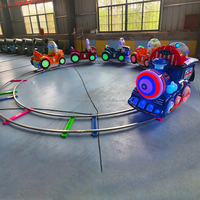 Train électrique pour enfants avec rails, pour usage intérieur et extérieur, type parc d'attractions