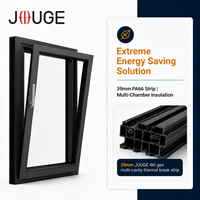 Fenêtre en aluminium à rupture de pont thermique JOUGE Seattle 77S avec bande Technoform de 35,3 mm, solution d'économie d'énergie pour villa moderne