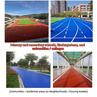 Piste d'athlétisme extérieure en surface synthétique poreuse, homologuée IAAF, service d'installation fourni pour les projets scolaires au Canada