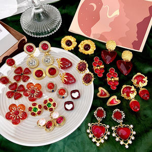 2025 nuevos pendientes de esmeralda de gama alta de alta calidad moda Vintage estilo de corte Medieval francés forma de flor exagerada - Product Image 2