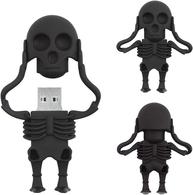 Gitra Stock Wholesale PVC 4GB 8GB 16GB 32GB 64GB Skull USB Flash Drive Cartoon U Stick Memory Stick Best Gift for Halloween