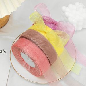 Bobine de ruban en satin, gros-grain et mousseline de soie, 4cm*50 yards, tulle transparent, pour emballage cadeau, anniversaire, mariage, gâteau - Vente en gros fabricant - Product Image 4