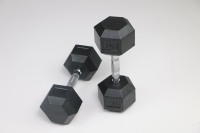Haltères hexagonaux en caoutchouc de qualité supérieure 2,5 kg-50 kg pour la musculation professionnelle en salle et à domicile