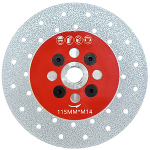 1 pièce Disque de coupe et de meulage diamanté M14 brasé sous vide pour carrelage en porcelaine, granit, marbre, pierre 100/115/125 mm - Product Image 1