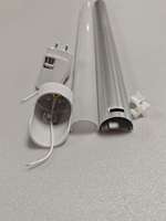 Kit SKD semi-démontable pour boîtier de lampe ovale à LED T8 à encastrer, rainure de 8 mm, diffuseur haute transparence