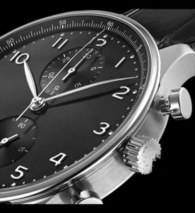 Montre de luxe noire pour homme, style international, à quartz, verre, décontractée, haute précision, bracelet en alliage et cuir, Iwcs - Product Image 4