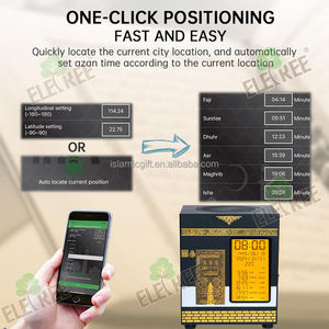 Écran LCD musulman Kaaba Azan Horloge Sudais <span class=keywords><strong>Coran</strong></span> Télécharger <span class=keywords><strong>Mp3</strong></span> <span class=keywords><strong>Coran</strong></span> Haut-parleur avec télécommande - Product Image 5