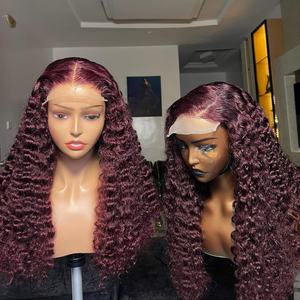 Ketebalan 250% Wig rambut India mentah kualitas tinggi grosir Wig keriting renda penutup rambut manusia 5x5 Wig keriting renda Frontal 13x4 hd - Product Image 3