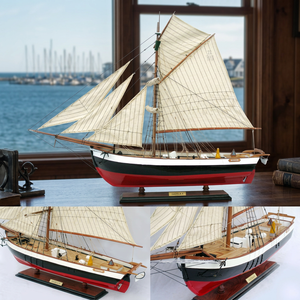 Maqueta de Barco Histórico de Madera de Acacia de Origen Vietnamita GREENLAND, Estilo Náutico, Pintada a Mano, Regalo Empresarial, 60x17x69cm - Product Image 2