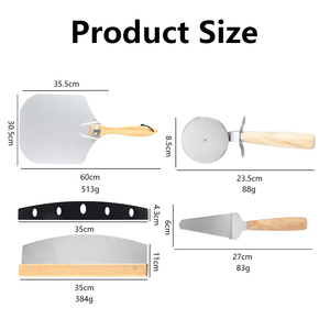 Nuevo Producto de Cocina, Accesorios para Hornear, Pala para <span class=keywords><strong>Pizza</strong></span> Casera, Juego de Herramientas Multifuncionales para Cortar <span class=keywords><strong>Pizza</strong></span> de Aluminio con Mango de Madera - Product Image 5