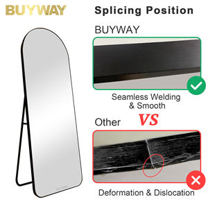 Miroirs de sol sur pied Miroir complet <span class=keywords><strong>en</strong></span> verre trempé arqué Miroir mural pleine longueur Dressing Mirror Ménage personnalisé - Product Image 5