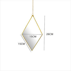 Stile nordico geometrico minimalista ottone metallo a forma di diamante specchio da parete <span class=keywords><strong>ingresso</strong></span> sala appesa per il trucco specchio del bagno - Product Image 5