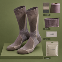 Chaussettes de compression avec panneaux en maille pour le soutien du mollet, couleur prune taupe, en Spandex et Nylon, zones en maille, soutien gradué, ajustement du bout du pied