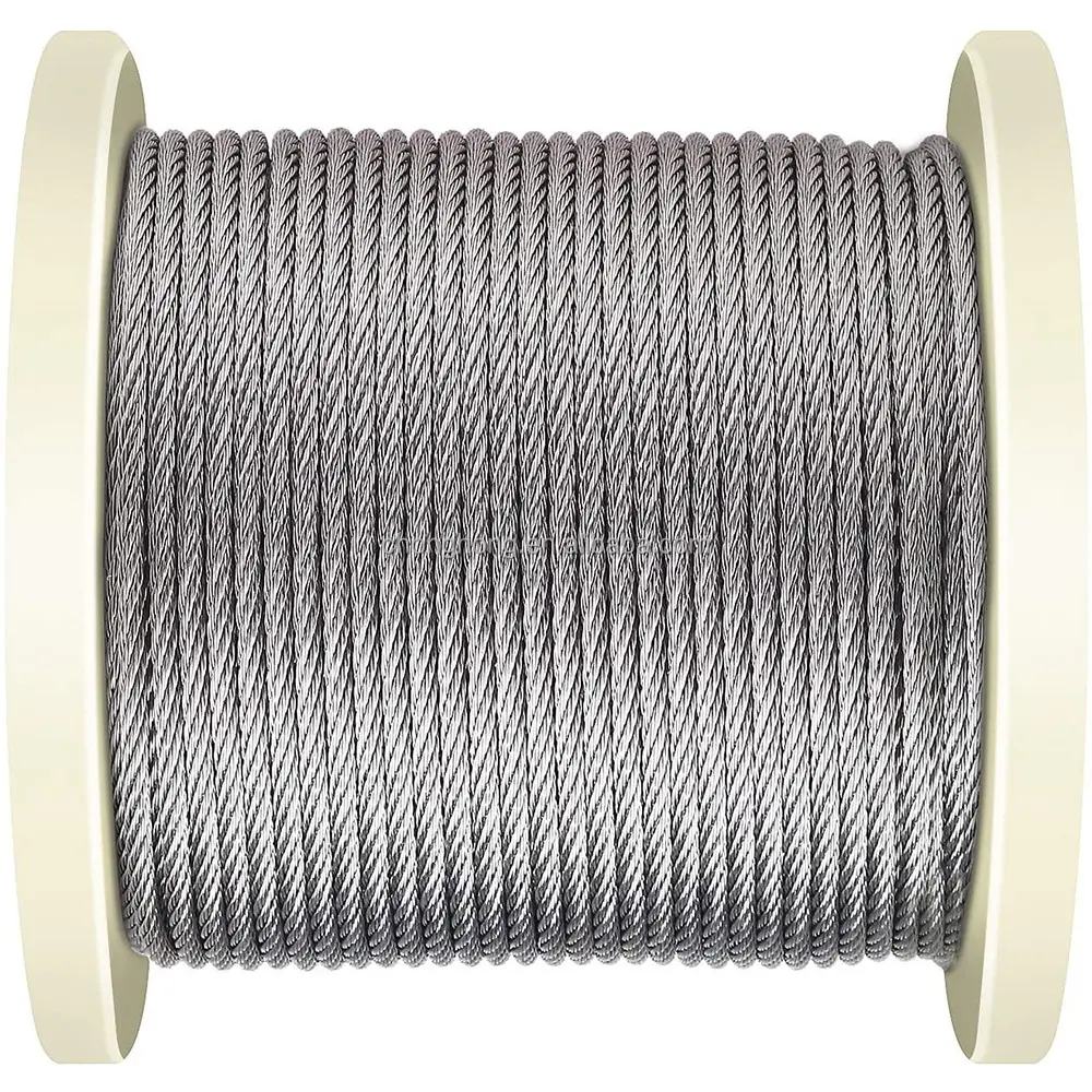 3/16" Wire Rope 7x19 500FT 1000FT Steel Cable Ropes Type 316 Stainless Steel Aircraft Cable for Deck Cable Railing kits