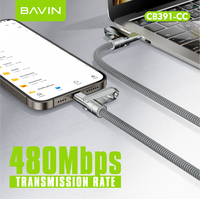 BAVIN CB391 CC Nylon Tresse En Alliage De Zinc Matériel 120W Lanière De Téléphone Portable Et Câble De Données Câble Usb De Données
