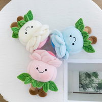 Peluche Fleur Rose Sourire Mignon, Poupée Végétale Rembourrée Rose Blanc Bleu, Peluche Florale, Cadeau Saint-Valentin Anniversaire pour Décoration Maison