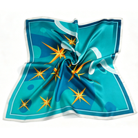 Foulard carré en soie imprimé pour femme, châle de 90 cm, design numérique personnalisé, ourlet cousu à la machine