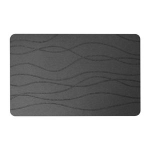 Alfombra de Baño de Tierra de Diatomeas Tianwenxin, Rectangular, Gris Oscuro, con Ondas, Absorbente, Antideslizante, Diseño Minimalista - Product Image 1