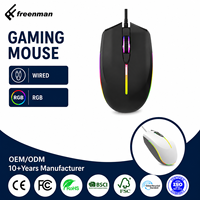 Souris filaire portable mini, souris de jeu, rétroéclairage RVB, optique, pour ordinateur portable, tablette, PC, souris gamer