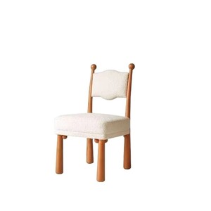 Silla de comedor nórdica Little Prince de madera maciza, asiento tapizado en nogal blanco, diseño minimalista moderno para uso doméstico - Product Image 5