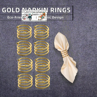 Elegan besi emas Modern ramah lingkungan cincin serbet bunga Aksesori logam pernikahan tongkat besar pemegang tabung DE AARTICO