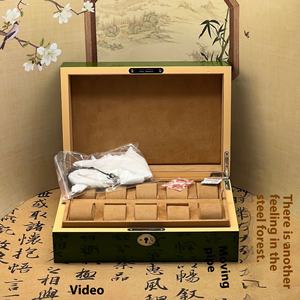 Caja de <span class=keywords><strong>reloj</strong></span> múltiple de lujo, caja de <span class=keywords><strong>reloj</strong></span> de madera MDF verde con almacenamiento acolchado de terciopelo, embalaje de <span class=keywords><strong>reloj</strong></span> de lujo pintado con brillo para <span class=keywords><strong>Rolex</strong></span> - Product Image 2