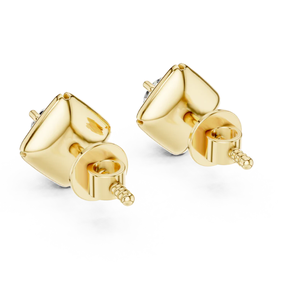 Boucles d'oreilles luxueuses en diamant solitaire en or avec coupe brillante ronde pour une sophistication sans effort de l'Inde - Product Image 6