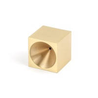 MAXERY Porte-encens minimaliste en laiton massif, brûleur à bâtonnets en forme de cube géométrique, base d'encens moderne en or brossé, pour yoga et méditation